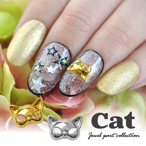 ネイルパーツ メタルパーツ ねこ 猫 ネコ 仮面 マスク small ハロウィン アニマル |ネイル ジェルネイル パーツ ネイル用品 デコ ネイルジュエリー ゴールド ネイルアート ネイルグッズ デコパーツ ジェルネイルアート メタル ジェル ジュエリー ジェルネイル用品 ネイル工房