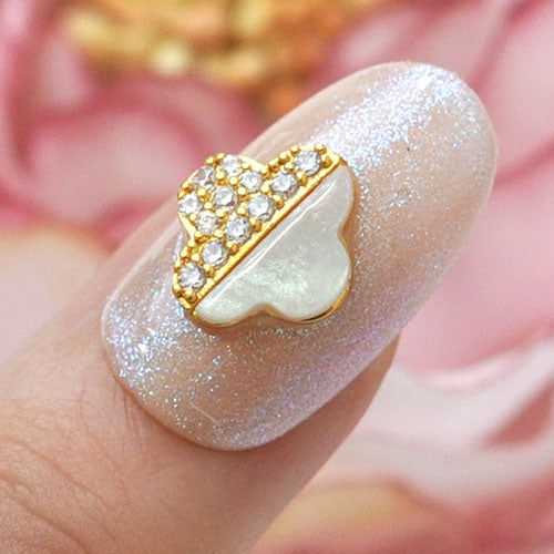 ネイルパーツ メタルパーツ ネイルジュエリー オパール クローバー フラワー ジルコニア オパール | メタル ネイル パーツ ジェルネイル ネイル用品 ネイルパーツ ジェル メタルスタッズ ネイル工房