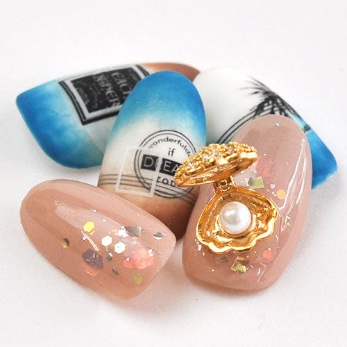 ネイルパーツ メタルパーツ マリンパーツ ネイルジュエリー ゴールド ロケットペンダント シェル 貝 ジルコニア | メタル ネイル パーツ ジェルネイル ネイル用品 ネイルパーツ ジェル シェル スタッズ 夏 マリン シェルパーツ メタルスタッズ ネイル工房