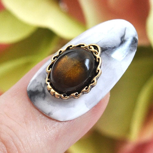 パワーストーン 天然石 タイガーアイ ラインストーン 2粒入り ネイル ストーン パーツ 石 ネイル用品 ネイルパーツ ネイルジュエリー | ジェル ネイルアート レジン セルフネイル アート グッズ ジェルネイルパーツ アクセサリー デコパーツ ネイル工房