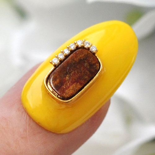 ネイルパーツ メタルパーツ ネイルジュエリー べっ甲 鼈甲 ウッド ブラウン プレート ジルコニア | メタル オパール ネイル パーツ ジェルネイル ネイル用品 ネイルパーツ ジェル メタルスタッズ ネイル工房