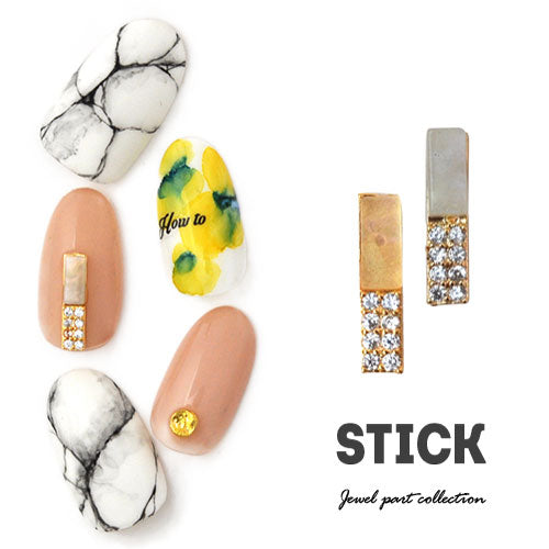 ネイルパーツ メタルパーツ ネイルジュエリー スティック 棒 プレート ジルコニア | メタル オパール ネイル パーツ ジェルネイル ネイル用品 ネイルパーツ ジェル メタルスタッズ ネイル工房