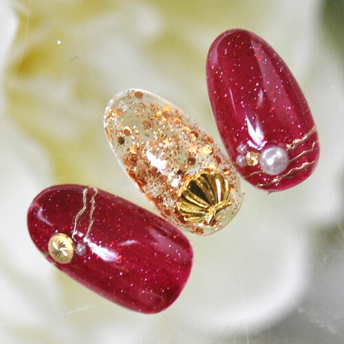 メタルパーツ ネイルジュエリー ネイルパーツ ( ゴールド / シルバー ) マリンパーツ「シェル・貝」カーブ付 | メタル ネイル パーツ ジェルネイル ネイル用品 ネイルパーツ ジェル シェル スタッズ 夏 マリン シェルパーツ メタルスタッズ ネイル工房