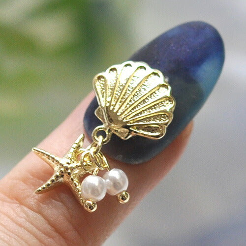 メタルパーツ ネイルジュエリー ネイルパーツ ヒトデ 貝 スウィング パール マリンパーツ「シェル・貝」 | メタル ネイル パーツ ジェルネイル ネイル用品 ネイルパーツ ジェル シェル スタッズ 夏 マリン シェルパーツ メタルスタッズ ネイル工房