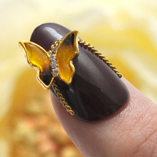 蝶々 2個入 べっ甲 立体 メタルパーツ ネイルジュエリー ネイルパーツ クリスタル 蝶 アート ネイルアート |ジェルネイル ネイル パーツ 花 ジェル ネイル用品 メタル デコパーツ ジュエリーネイル ゴールドパーツ ジェルネイルパーツ ネイル工房