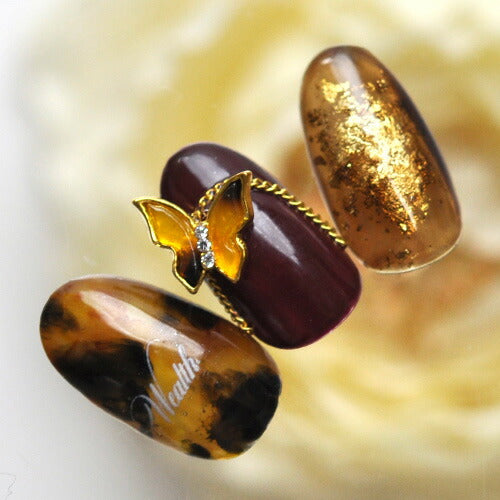 蝶々 2個入 べっ甲 立体 メタルパーツ ネイルジュエリー ネイルパーツ クリスタル 蝶 アート ネイルアート |ジェルネイル ネイル パーツ 花 ジェル ネイル用品 メタル デコパーツ ジュエリーネイル ゴールドパーツ ジェルネイルパーツ ネイル工房