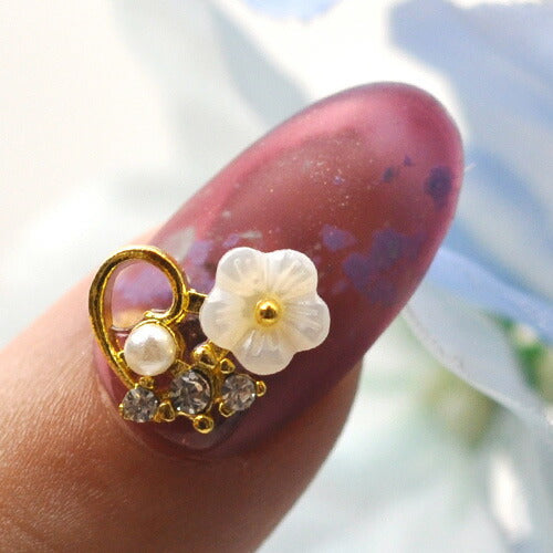 ネイルパーツ 2個入 メタルパーツ フラワー ハート クリスタル パール ゴールド ストーン ネイルアート ジュエリー ジェルネイル ネイル アート ネイルパーツ | パーツ ネイル用品 ジェル ジェルネイルパーツ 花 ジェルネイル用品 ネイルグッズ ネイル工房