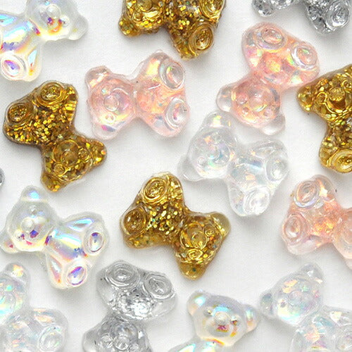 ネイルパーツ ( クリア / ホログラム / ラメ ) くまさん 立体 メタルパーツ | ジェルネイル ネイル パーツ ジェル ネイル用品 ネイルジュエリー ハンドメイド デコ メタル ネイルアート ジュエリーネイル ネイルグッズ マット ネイル工房