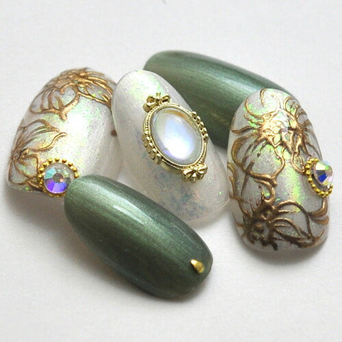 リボンフレームストーン 3個入 偏光ストーンパーツ メタルパーツ ネイルジュエリー ネイルパーツ | ジェルネイル ネイル パーツ ジェル ネイル用品 メタル デコパーツ ジュエリーネイル ジェルネイルパーツ ネイル工房