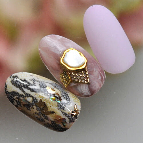 メタルパーツ ネイルジュエリー ネイルパーツ ゴールド フレーム付シェル ネイルパーツ | ジェルネイル ネイル パーツ ネイル用品 ジェル シェル シェルストーン シェルパーツ 貝殻 メタル ジェルネイル用品 ネイル工房