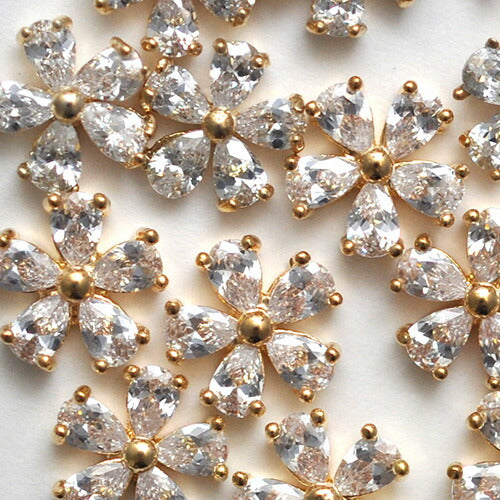 ネイルパーツ フラワー サクラ ブリア ジルコニア | ジェルネイル ネイル パーツ ジェル ネイル用品 ハンドメイド デコ メタル デコパーツ ネイルアート ジュエリーネイル ネイルグッズ ジルコニア ゴールドパーツ シルバーパーツ ネイル工房