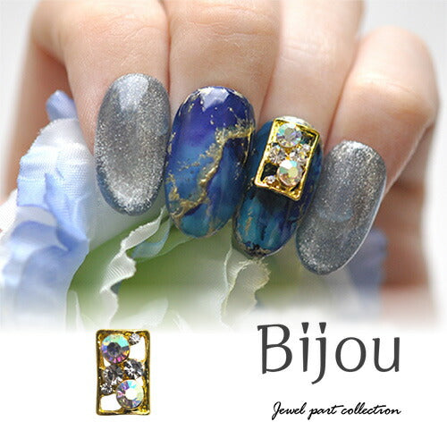 ネイルパーツ メタルパーツ ネイルジュエリー 長方形 プレート クリスタル製ストーン ビジューパーツ| メタル ネイル パーツ ジェルネイル ネイル用品 ネイルパーツ ジェル メタルスタッズ ネイル工房