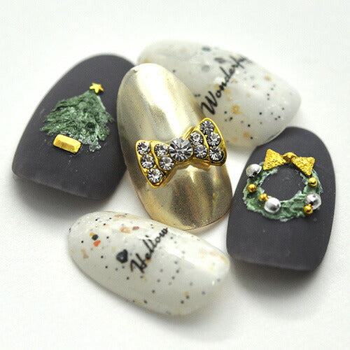 キュートリボンビジュー 3個入 ストーン付メタルパーツ メタルパーツ リボンパーツ ネイルジュエリー ネイルパーツ | ジェルネイル ネイル パーツ ジェル ネイル用品 メタル デコパーツ ジュエリーネイル ジェルネイルパーツ ネイル工房