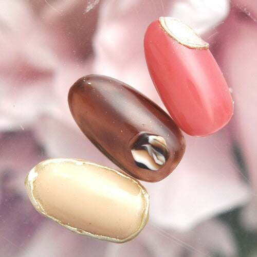 マーブルストーンブラウン ネイルジュエリー ネイルパーツ ネイルストーン ネイルジュエリー | ジェルネイル ネイル パーツ ジェル ネイル用品 メタル ネイルアート ジュエリーネイル ゴールドパーツ ネイル工房