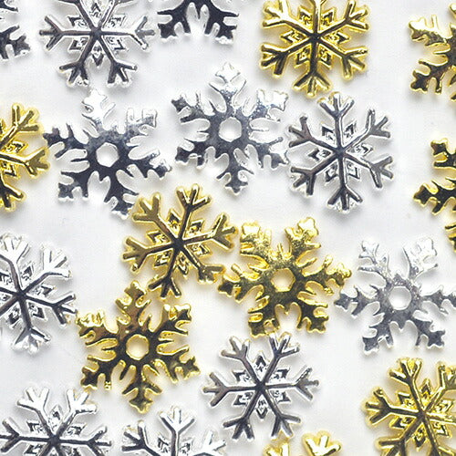ネイルパーツ メタルパーツ 雪結晶 5個入 / ゴールドorシルバー ネイルアート | メタル ネイル パーツ ジェルネイル ネイル用品 ジェル 雪の結晶 ジュエリー 雪 結晶 ジェルネイル用品