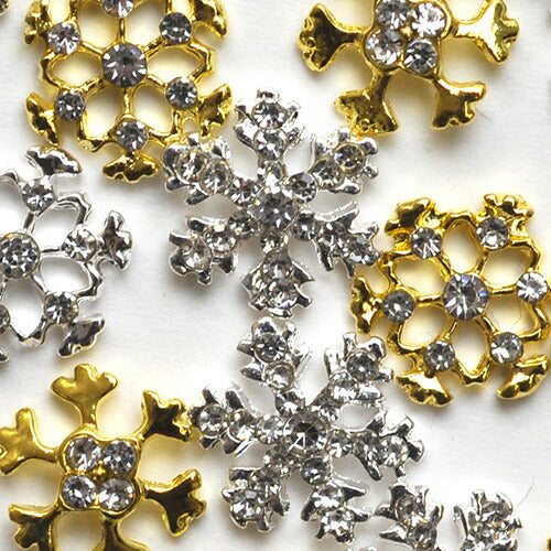 ネイルパーツ メタルパーツ 雪結晶 ビジューパーツ / ゴールドorシルバー ネイルアート | メタル ネイル パーツ ジェルネイル ネイル用品 ジェル 雪の結晶 ジュエリー 雪 結晶 ジェルネイル用品