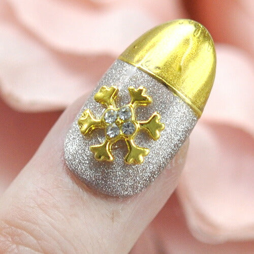 ネイルパーツ メタルパーツ 雪結晶 ビジューパーツ / ゴールドorシルバー ネイルアート | メタル ネイル パーツ ジェルネイル ネイル用品 ジェル 雪の結晶 ジュエリー 雪 結晶 ジェルネイル用品