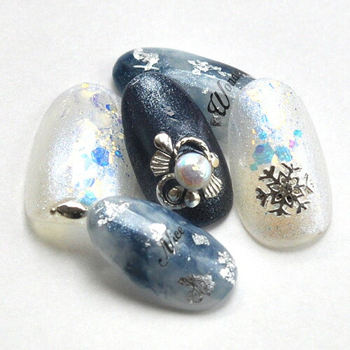 ネイルパーツ メタルパーツ 雪結晶 ストーン付 / ゴールドorシルバー ネイルアート | メタル ネイル パーツ ジェルネイル ネイル用品 ジェル 雪の結晶 ジュエリー 雪 結晶 ジェルネイル用品