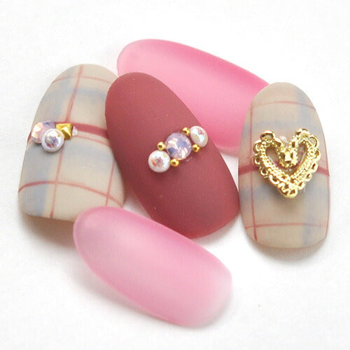 ネイルパーツ ( ゴールド / シルバー ) フレーム 模様付 ハート メタルパーツ ネイルアート メタル デコ ジェルネイル ジェル ネイル用品 ネイル工房