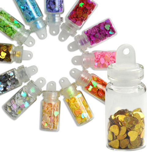 【A4-A07】ジェルネイルの埋め込みに♪ハートホログラムミルキーカラー12色(お試し少量パック) ネイル 用品 キラキラ ホログラム 輝き 六角形 デコ ジェルネイル レジン ハート | パーツ ネイルパーツ ネイル用 ホロ ジェル ジェルネイル工房