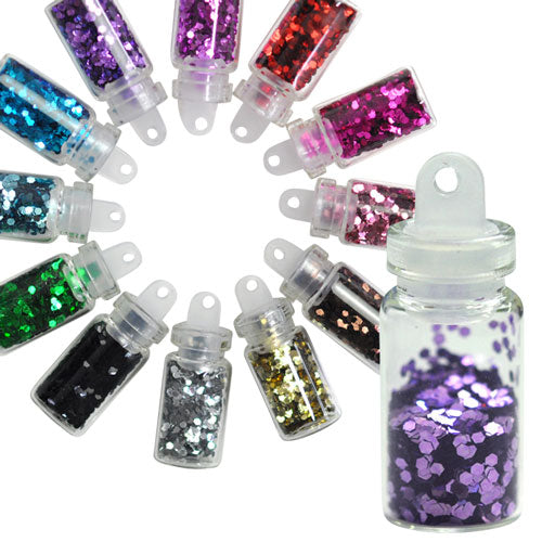 【A4-A05】ジェルネイルの埋め込みに ホログラム六角形1mmメタル12色セット(お試し少量パック) ネイル グラデーション キラキラ ホログラム 六角形 メタル デコ ジェルネイル レジン|パーツ ネイルパーツ メタルパーツ ネイル用 ホロ ジェル ネイル工房