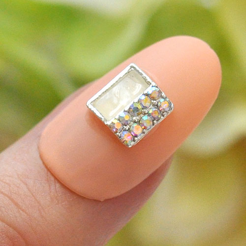 メタルパーツ ビジュー プレート ラインストーン ネイルパーツ ( ブラック シルバー ) ネイルパーツ ジュエリー パーツ | ネイル パーツ ネイル用品 デコ ネイルジュエリー ネイルアート ネイルグッズ デコパーツ ネイル工房 メタル ジェル