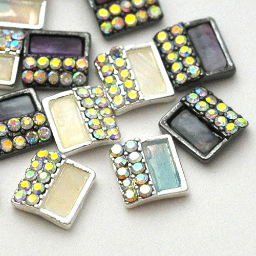 メタルパーツ ビジュー プレート ラインストーン ネイルパーツ ( ブラック シルバー ) ネイルパーツ ジュエリー パーツ | ネイル パーツ ネイル用品 デコ ネイルジュエリー ネイルアート ネイルグッズ デコパーツ ネイル工房 メタル ジェル