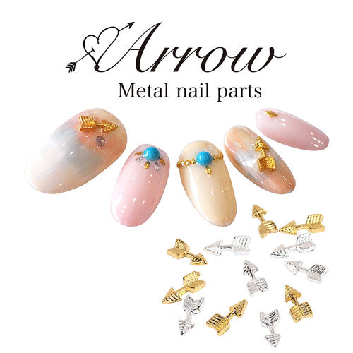 ボヘミアンネイルにアロー★矢!ジェルネイルへの埋め込みOK♪メタルパーツ5個入 / ゴールドorシルバー 【ネイルアート】|メタル ネイル パーツ ジェルネイル ネイル用品 ネイルパーツ ジェル ジェルネイルパーツ ゴールドパーツ ネイル工房
