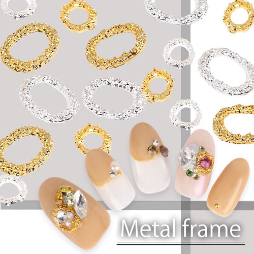 メタルパーツ★ブリオンフレーム!ジェルネイルへの埋め込みOK♪メタルパーツ5個入 / ゴールドorシルバー 【ネイルアート】|メタル ネイル パーツ ジェルネイル ネイル用品 ネイルパーツ ジェル ジェルネイルパーツ シルバーパーツ メタルブリオン 丸 フレーム ブリオン