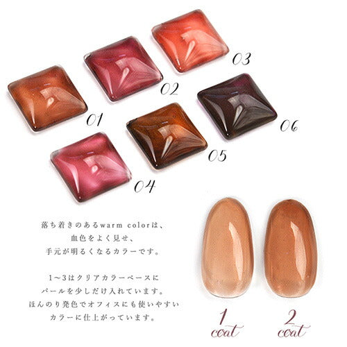 【全6色セット】カラージェル クリア~シアーにパールを入れた「Foggy Pearl 」 ジェルネイル | パール ラメ シェル パッケジ カラー ポリッシュ ネイルジェル アートジェル ジェルネイル用品 爪 カラージェルネイル ジェルネイルアート ネイル工房