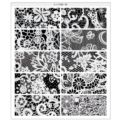 ミラーホイル 白レースホイルセット | ジェルネイル ネイル パーツ ネイル用品 ネイルパーツ ジェル デコ用品 ホイル 金箔 ネイルアート アート用 ネイルナゲット ネイルホイル フォイル ネイルグッズ ミラーネイル アートミラー ネイル工房