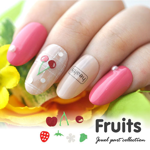 フルーツ 苺 チェリー いちご リンゴ 木製 メタルパーツ ネイルジュエリー ネイルパーツ カラフル 超薄型パーツ 80枚入 フラットメタルパーツ |ジェルネイル ネイル パーツ ネイル用品 ジェル メタル ネイルアート ジュエリーネイル デコ用品 ネイル工房