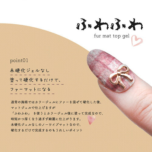 ファーマットトップ ふわふわ ベルベット入り 面倒な拭き取り不要 ノーワイプマット トップジェル マットトップコート ノーワイプ つや消し 艶消し ジェルネイル | ネイル クリアジェル ジェル ノンワイプ トップ ノンワイプジェル ネイルジェル ネイル工房