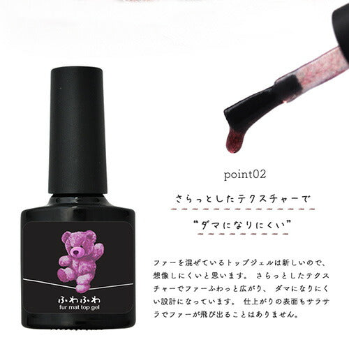 ファーマットトップ ふわふわ ベルベット入り 面倒な拭き取り不要 ノーワイプマット トップジェル マットトップコート ノーワイプ つや消し 艶消し ジェルネイル | ネイル クリアジェル ジェル ノンワイプ トップ ノンワイプジェル ネイルジェル ネイル工房