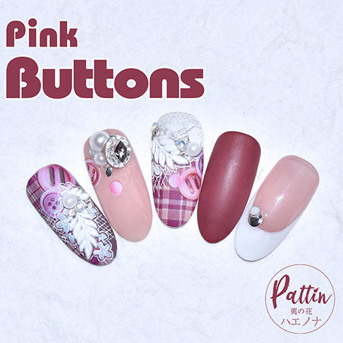 ネイルシール ピンク ボタン チェック | ジェルネイル ネイル ネイル用品 ジェル シール デコ用品 貼るだけ ジェルネイルシール ネイルアート ジェルネイルアート ネイルグッズ ネイル工房