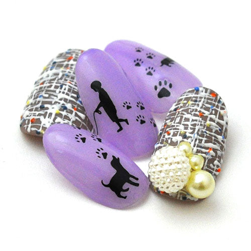 ネイルシール 極薄 犬 ドック ダックス レトリバー ポメラニアン 足跡 ゴールド シルバー | ジェルネイル ネイル パーツ ネイル用品 ネイルパーツ シール ジェル ジェルネイルシール 貼るだけ ネイルアートシール セルフネイル