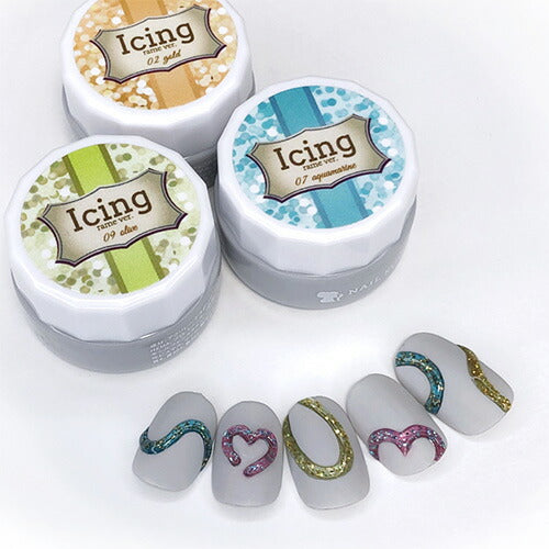 【全8色セット】アイシングジェル クリア ラメ入り ぷっくり 3Dアート カラージェル | カラー ポリッシュ ネイルジェル アートジェル ジェルネイル用品 爪 カラージェルネイル ジェルネイルアート ネイル工房 にわちゃん