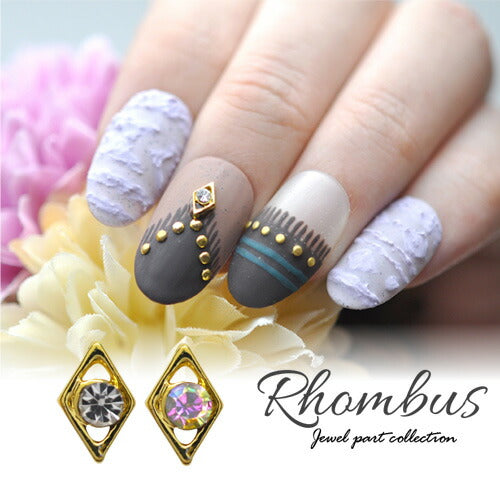 ネイルパーツ メタルパーツ ひし形 ネイル パーツラインストーン クリスタル ネイルジュエリー ネイルアート ゴールド ジェルネイル | ネイル用品 ジェル ジェルネイル用品 アート メタル ジュエリー デコパーツ ネイル工房