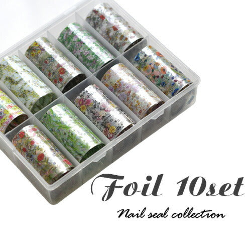 ミラーホイル10色セット 幅広タイプ | ジェルネイル ネイル パーツ ネイル用品 ネイルパーツ ジェル ホイル 金箔 天然石 ネイルアート ネイルナゲット ネイルホイル フォイル ネイルグッズ ミラーホイル ネイル工房