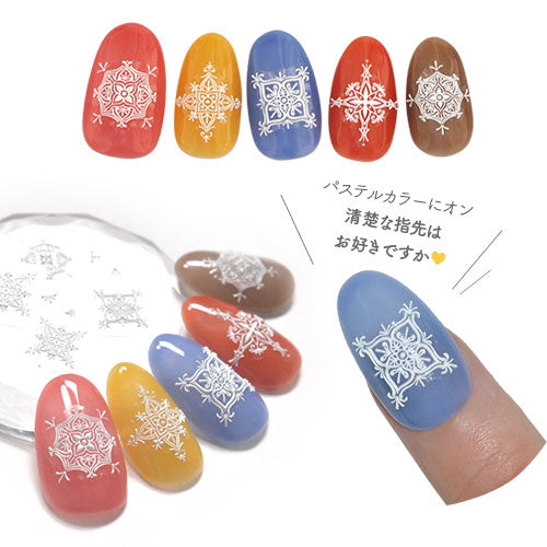 3D キルト レース フラワー チェック ネイルシール ホワイト | ジェルネイル ネイルシール ネイル ネイル用品 ジェル シール デコ用品 貼るだけ ジェルネイルシール チェック柄 ネイルアート ジェルネイルアート ネイル工房