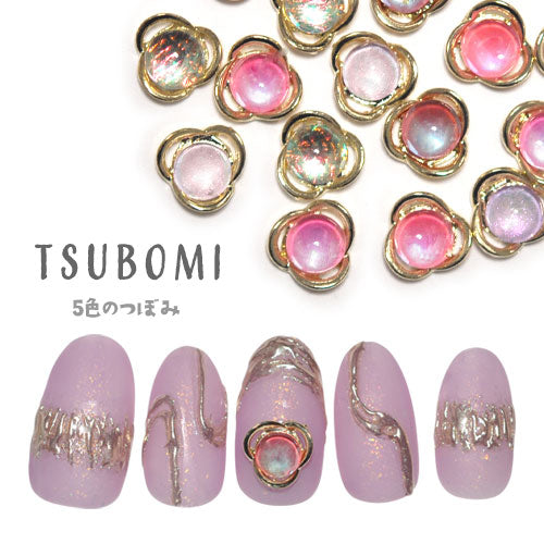フラワー 2個入 シャボン玉 キャッツアイ ビジュー ネイルパーツ メタルパーツ クリスタル 偏光ストーン | ジェルネイル ネイル パーツ ジェル ネイル用品 ネイルジュエリー デコ メタル ネイルアート ジュエリーネイル ゴールドパーツ ネイル工房