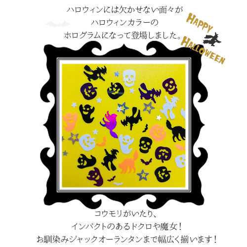 ハロウィン ホログラム 小分けケース入り かぼちゃ おばけ ドクロ コウモリ オレンジ 紫 パープル | セット ホロ ジェル レジン ネイル ネイル用品 ネイルアート ネイルパーツ パーツ ジェルネイル用品 デコパーツ アート ネイル工房