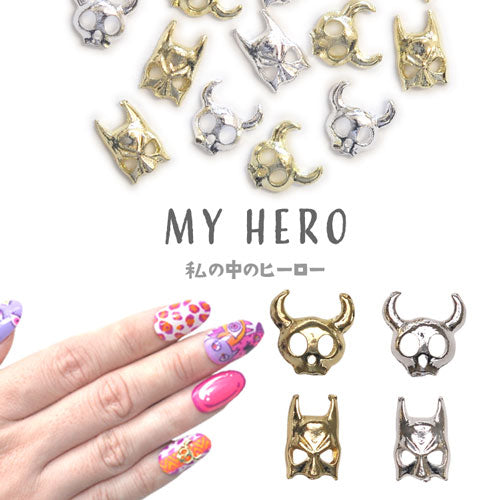 ネイルパーツ 5個入 メタルパーツ 仮面 ヒーロー | ネイル ジェルネイル パーツ ネイル用品 デコ ネイルジュエリー ゴールド ネイル工房 ネイルアート ネイルグッズ デコパーツ ジェルネイルアート メタル ジェル ジェルネイルパーツ