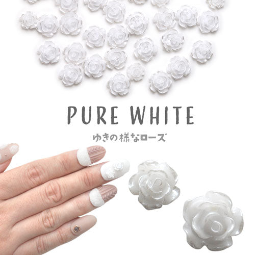 ネイルパーツ メタルパーツ 薔薇 フラワー 春 ホワイト 偏光 乳白色 やさしい色 ネイルジュエリー、ネイルパーツ | ジェルネイル ネイル用品 ジェル 花 バラ ハンドメイド 手芸 ジェルネイル用品 ネイル パーツ メタル ネイルアート ジュエリー デコパーツ