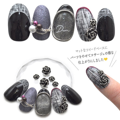 薔薇 メタルパーツ ネイルジュエリー ネイルパーツ 銀古美 シルバー 美しい薔薇のメタルパーツ★ ネイルアート メタル フラワー お花 バラ デコ | ジェルネイル ネイル用品 ジェル 花 クラシック ネイル パーツ シルバーパーツ ジェルネイルパーツ ネイル工房