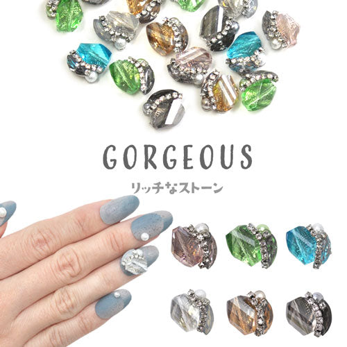 2個入 大粒クリスタルのジュエリー 立体 チェーン ネイルジュエリー ビジュー ネイルアート ネイルジュエリー ジェルネイル メタルパーツ クリスタル | ネイル パーツ ネイルパーツ ジェル ネイル用品 ハンドメイド ジュエリーネイル ネイル工房