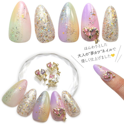 ハート ジルコニア ピアス付 ネイルジュエリー ネイルパーツ | ジェルネイル ネイルパーツ ネイル パーツ ネイル用品 ジェル ストーン 石 ネイルアート セルフネイル ジェルネイルパーツ