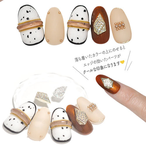 ジルコニア メタルパーツ ネイルパーツ 不規則 モード ネイル パーツ ネイルジュエリー ネイルアート アンティーク ジェルネイル クリスタル ゴールド | ネイルパーツ ネイル用品 ジェル ジェルネイルパーツ ジェルネイル用品 ネイル工房