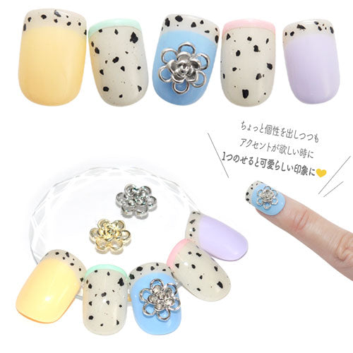 メタルパーツ フラワー お花 和 和風 3D 立体 ネイルアート ネイルジュエリー ゴールド シルバー シンプル ジェルネイル フラワーアート | ネイル パーツ ネイルパーツ ジェル ネイル用品 ジュエリーネイル ネイルグッズ フラワーパーツ ネイル工房