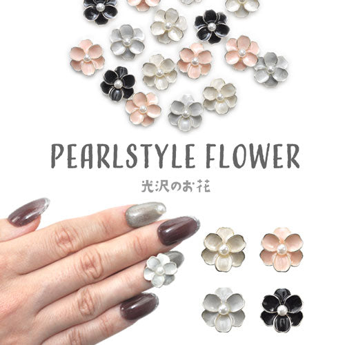 2個 メタルパーツ ネイルパーツ フラワー お花 パール | ネイル ジェルネイル パーツ ネイル用品 デコ ネイルジュエリー パーツ ネイルアート ネイルグッズ ジェル ネイル工房